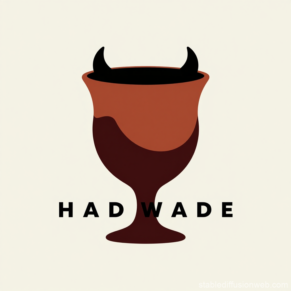 Minimalist Ceramic Goblet Logo with Horns