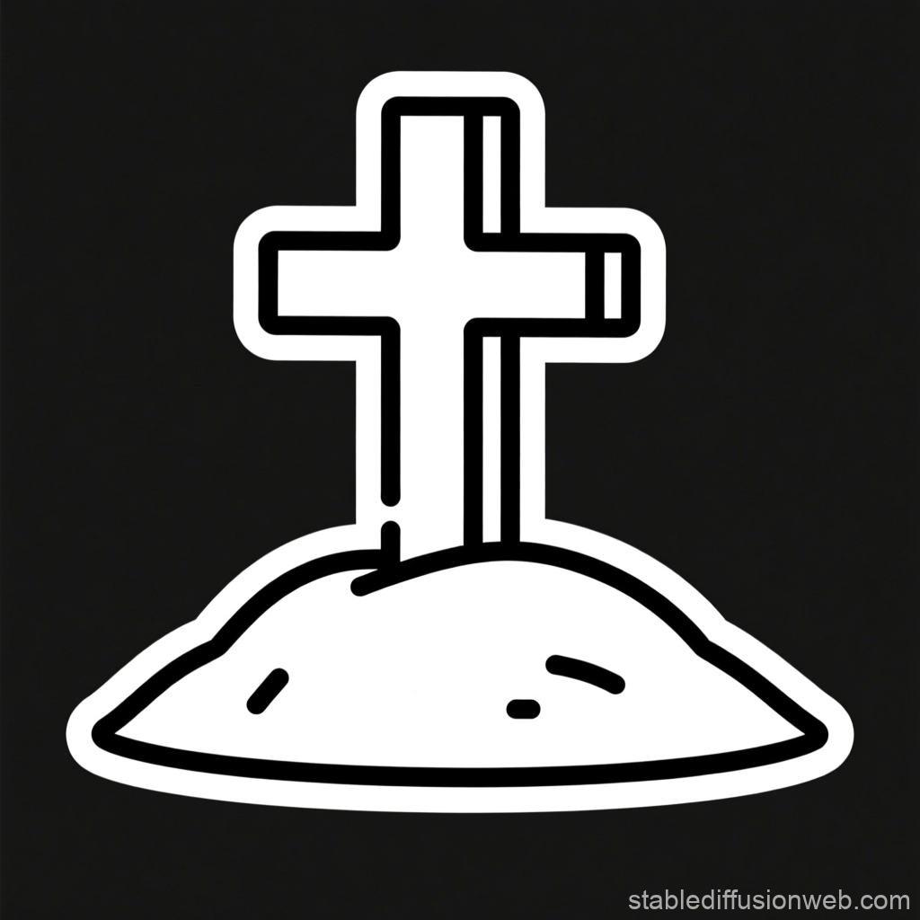 Minimalist Christian Cross Grave Icon