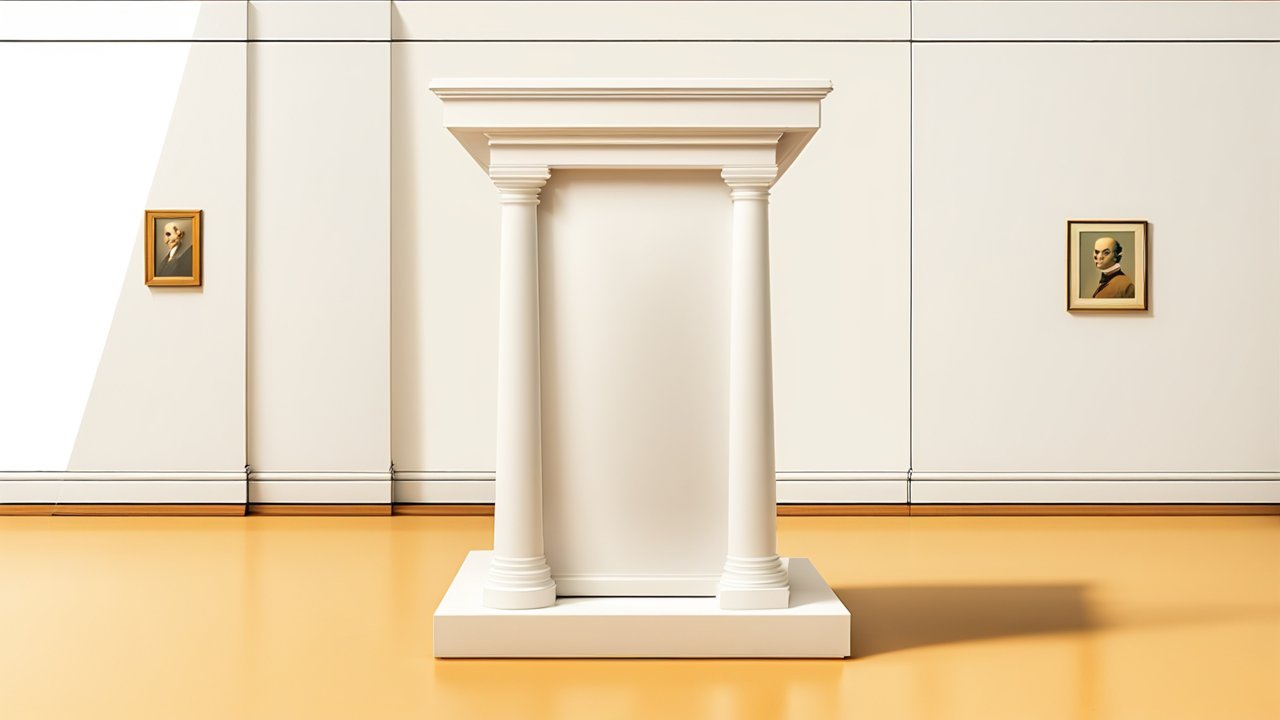 Minimalist Classical Pedestal in Modern Gallery