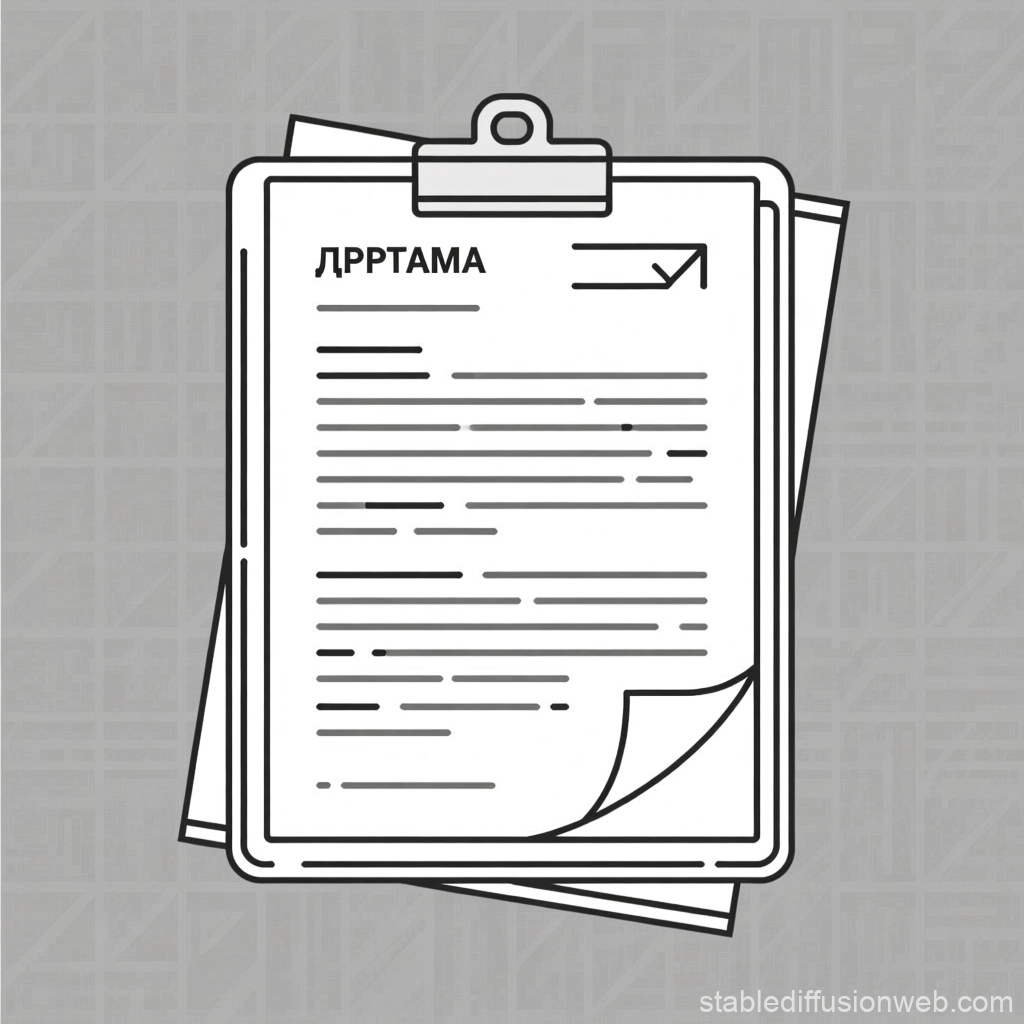 Minimalist Clipboard Document Illustration