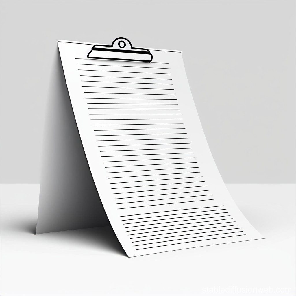 Minimalist Clipboard with Lined Paper