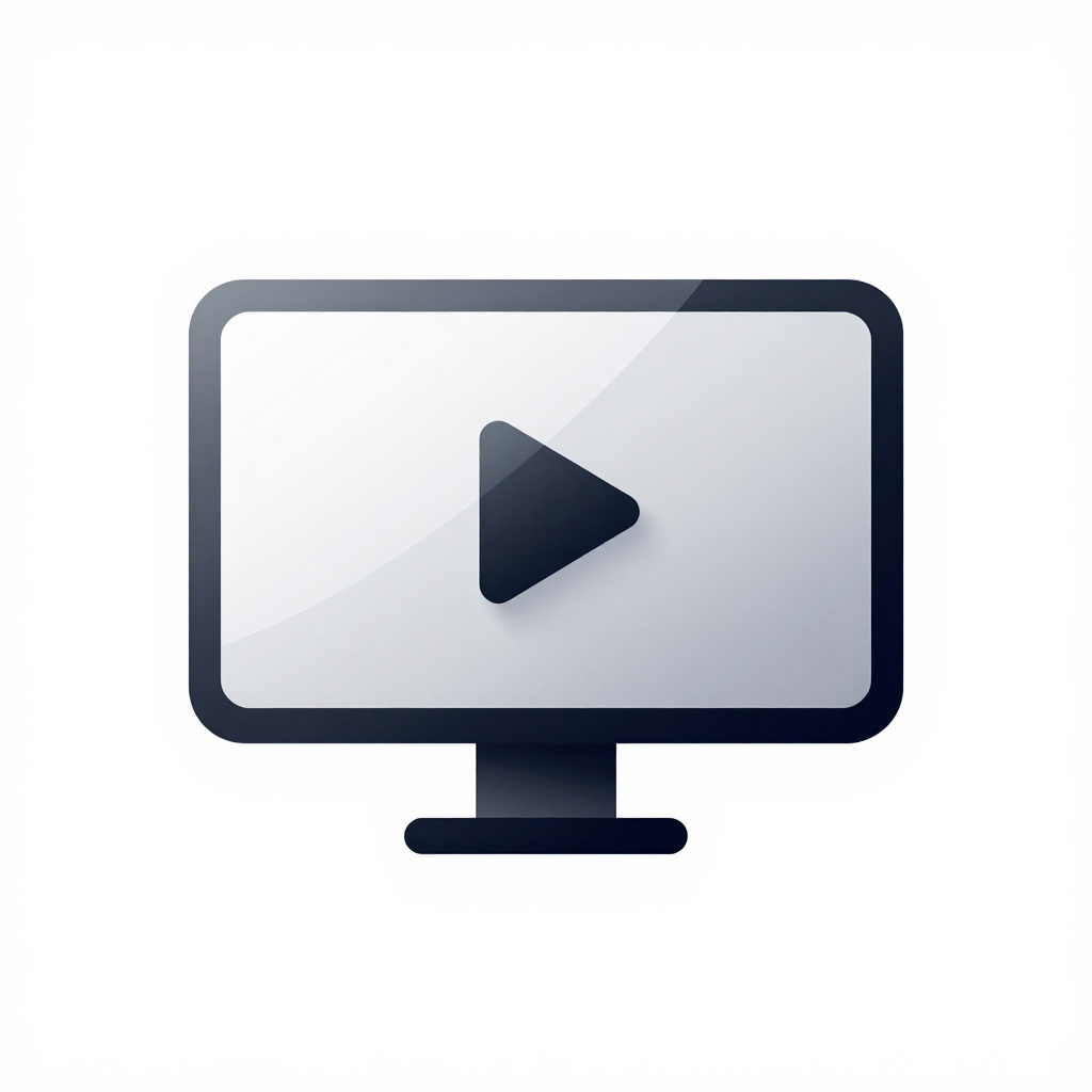 Minimalist Computer Monitor with Play Button Icon