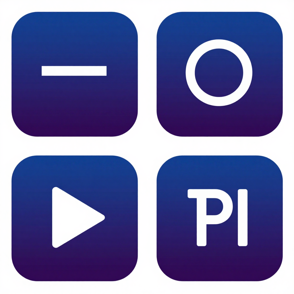 Minimalist Control Symbols on Gradient Background