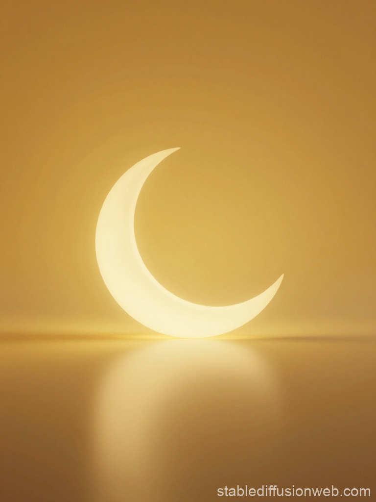 Minimalist Crescent Moon Lantern with Warm Glow