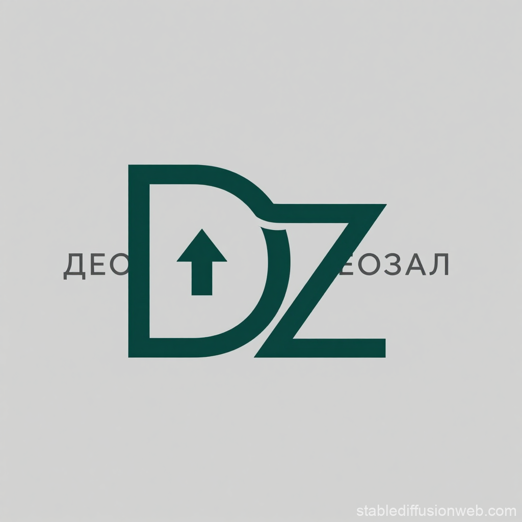 Minimalist DZ Monogram Logo with Upward Arrow
