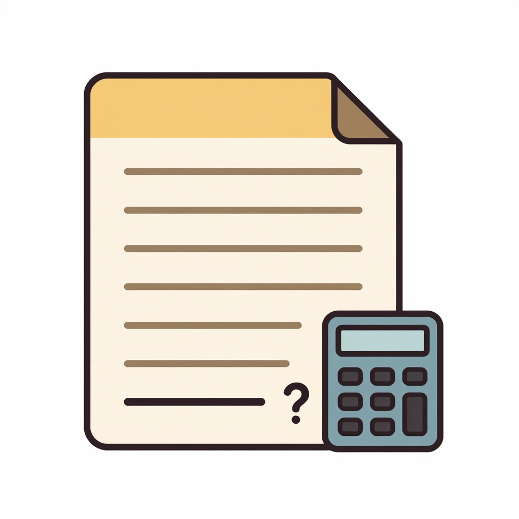Minimalist Expense Sheet Icon with Calculator