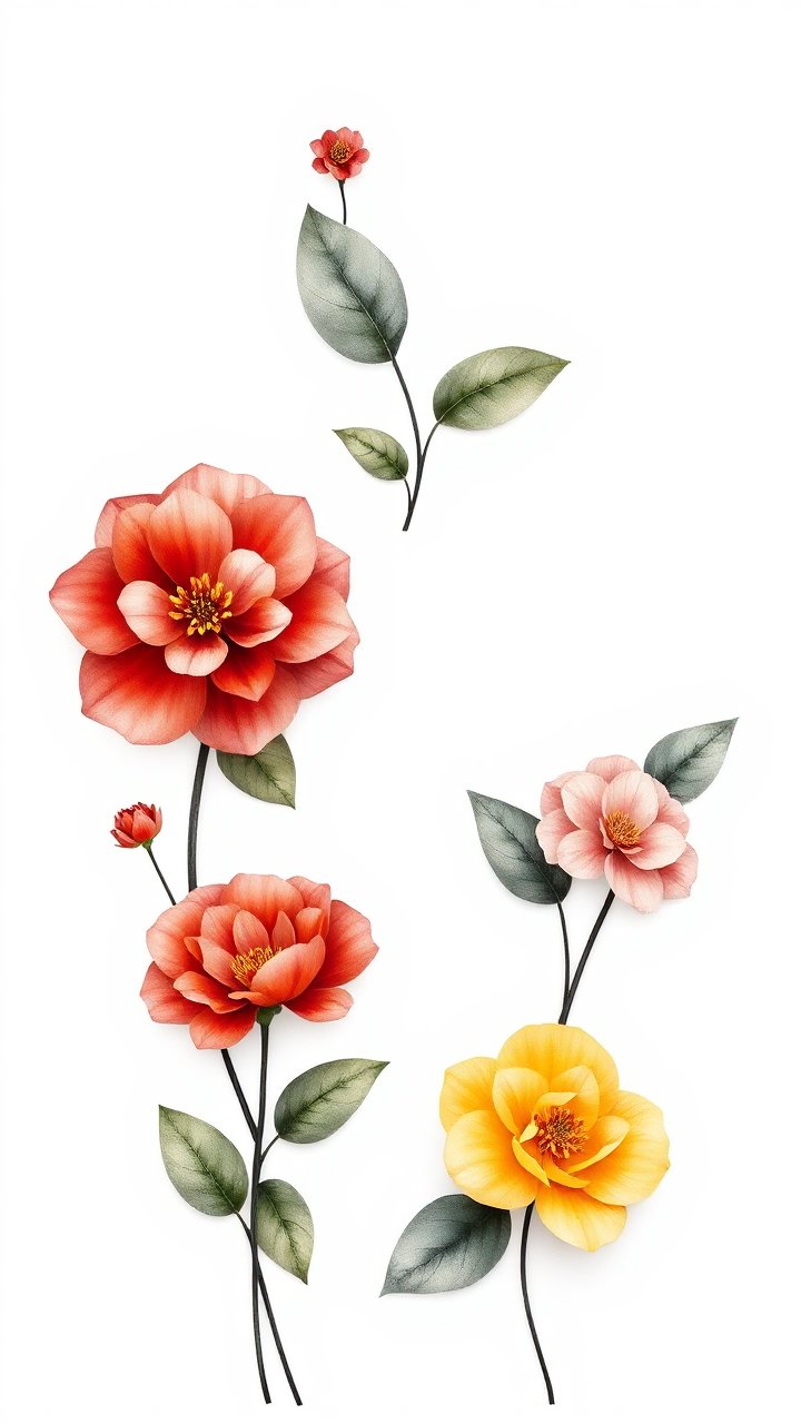 Minimalist Floral Arrangement with Soft Colored Flowers