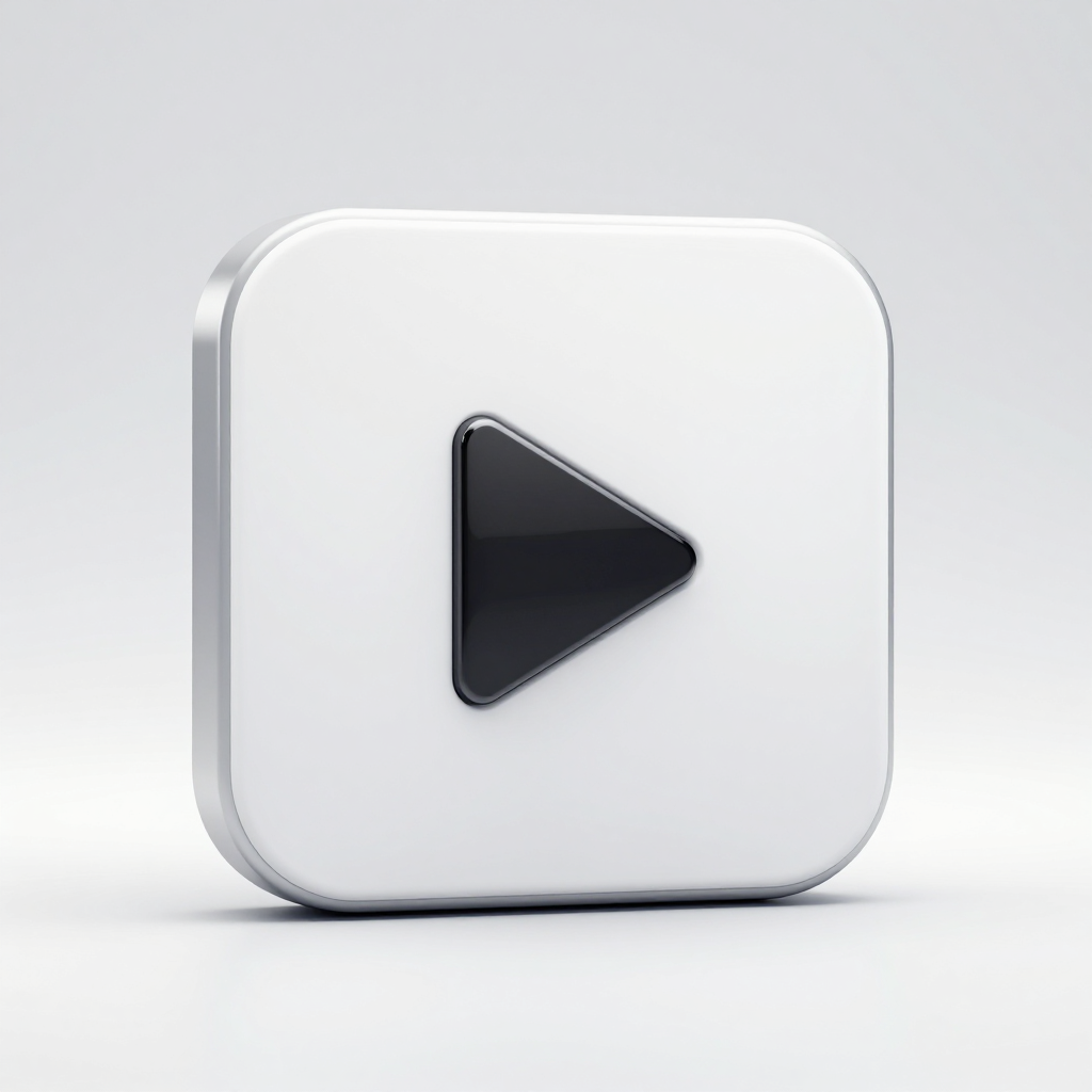 Minimalist Futuristic Play Button Icon