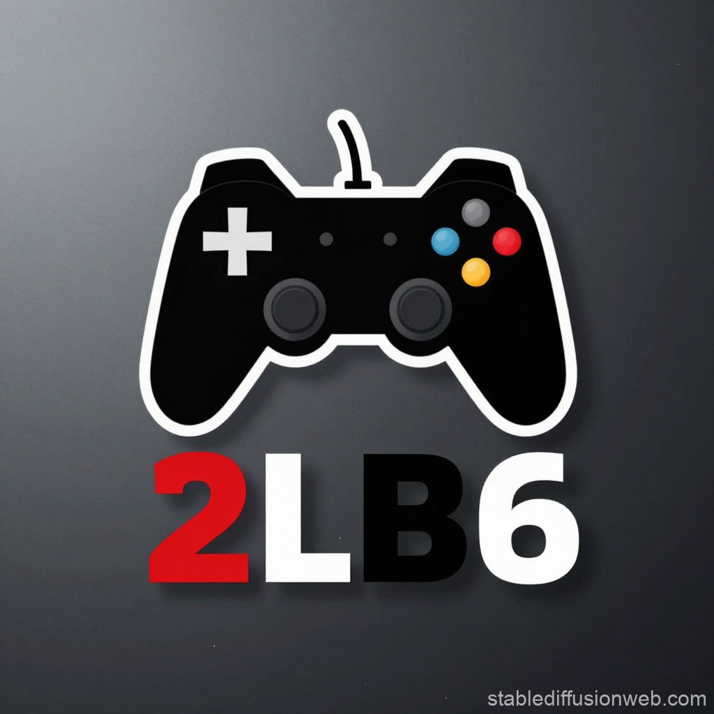 Minimalist Gaming Logo with Controller and 2LB6 Text