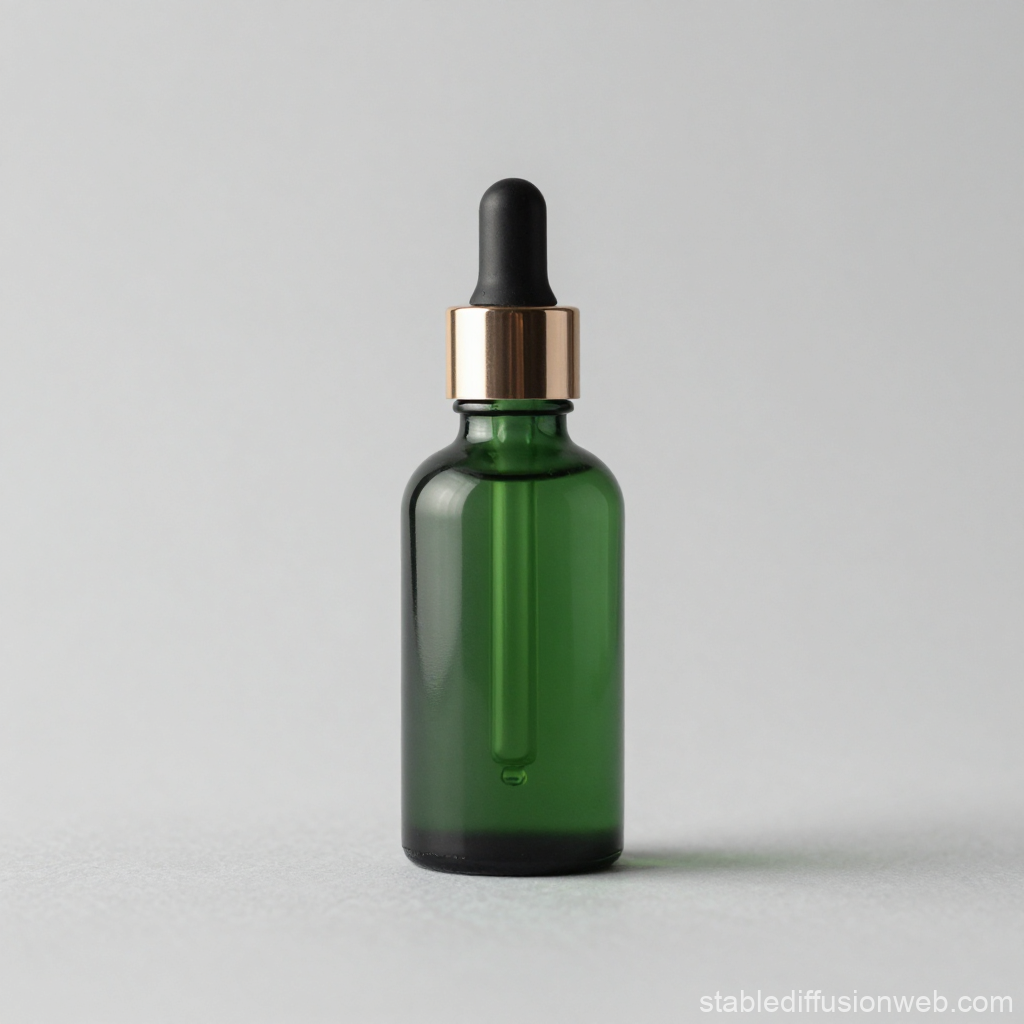 Minimalist Green Glass Serum Dropper Bottle