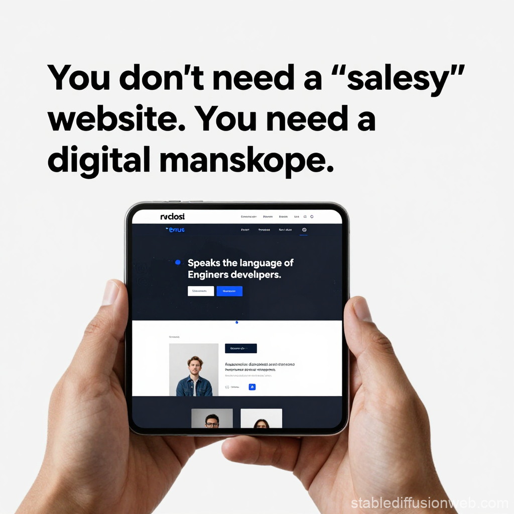 Minimalist Hands Holding Foldable Phone with Website Display