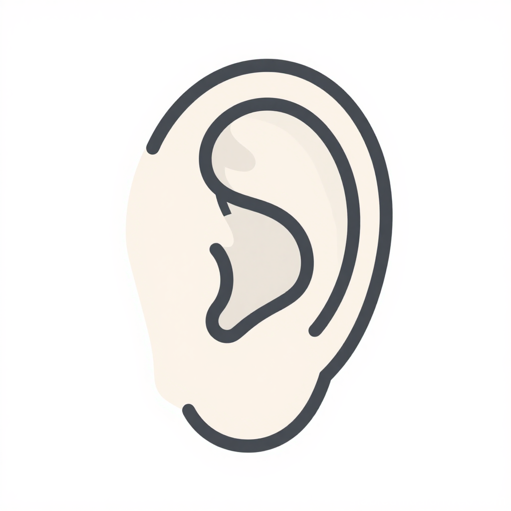 Minimalist Illustration of a Human Ear