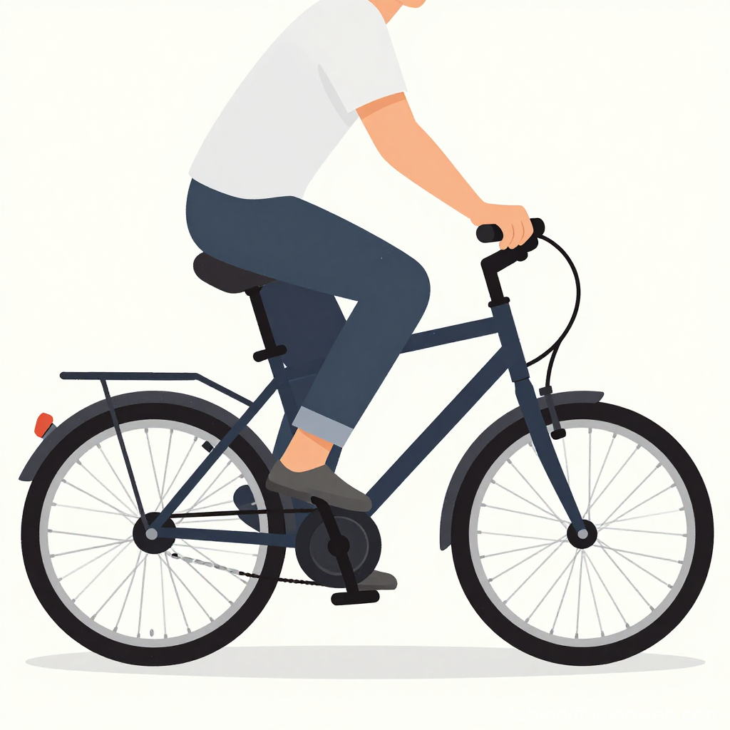 Minimalist Illustration of a Person Riding a Bicycle