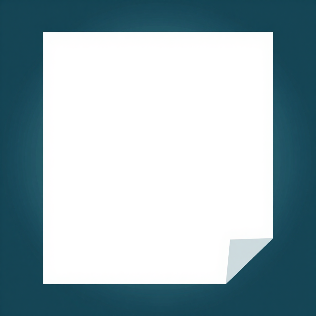 Minimalist Low Poly White Document with Folded Corner