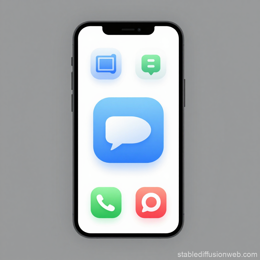Minimalist Messaging App Icons on Smartphone Screen