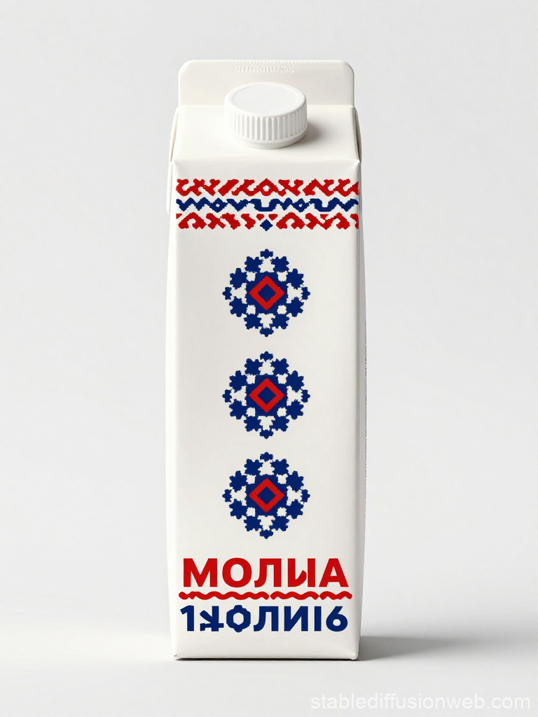 Minimalist Milk Carton with Yakut Traditional Patterns