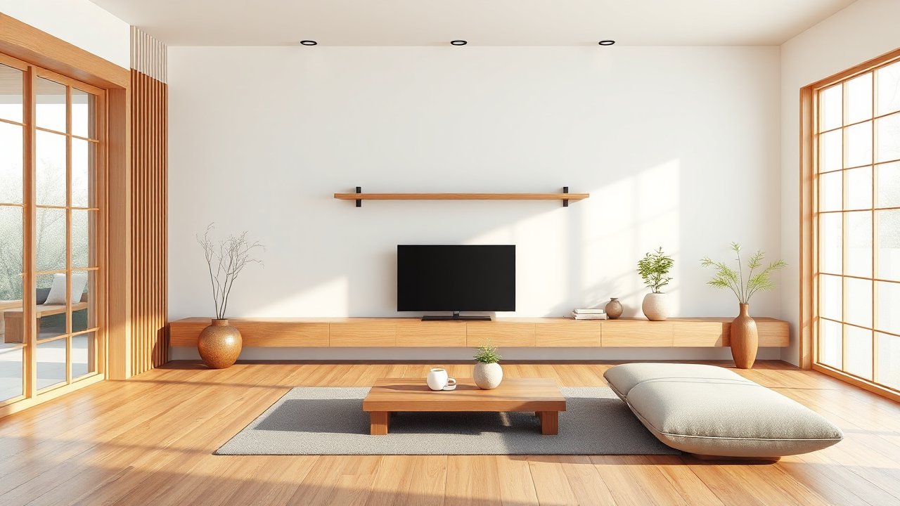 Minimalist Modern Zen Living Room with Natural Light