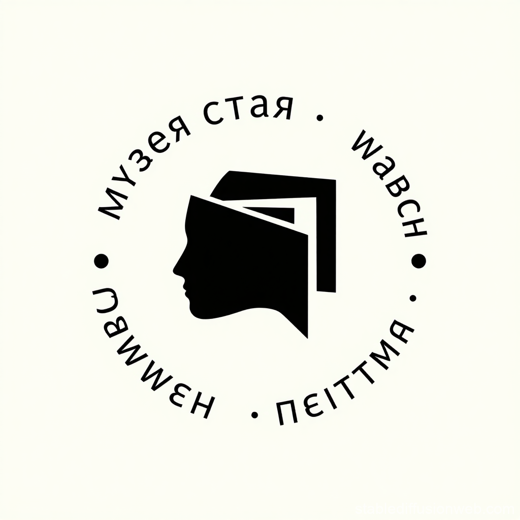 Minimalist Museum Logo with Profile and Book Elements