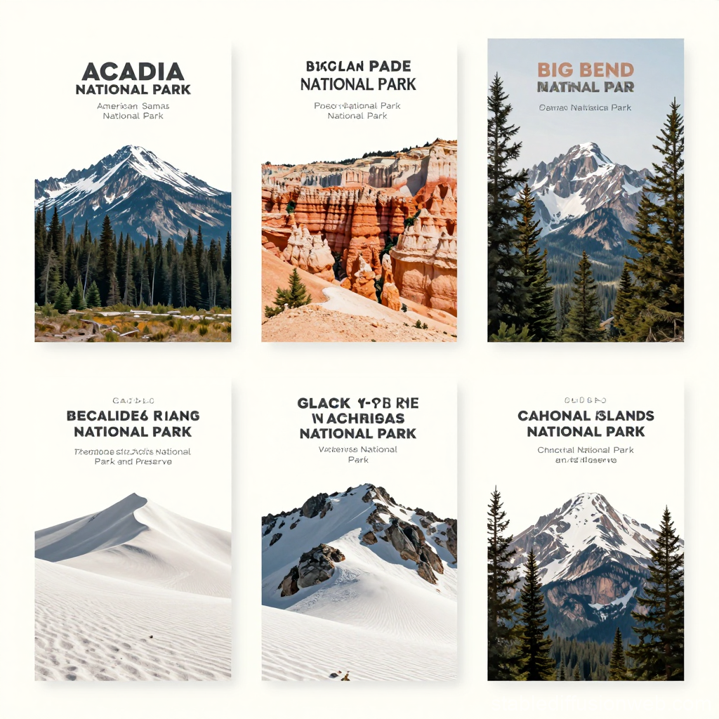 Minimalist National Park Posters Collection