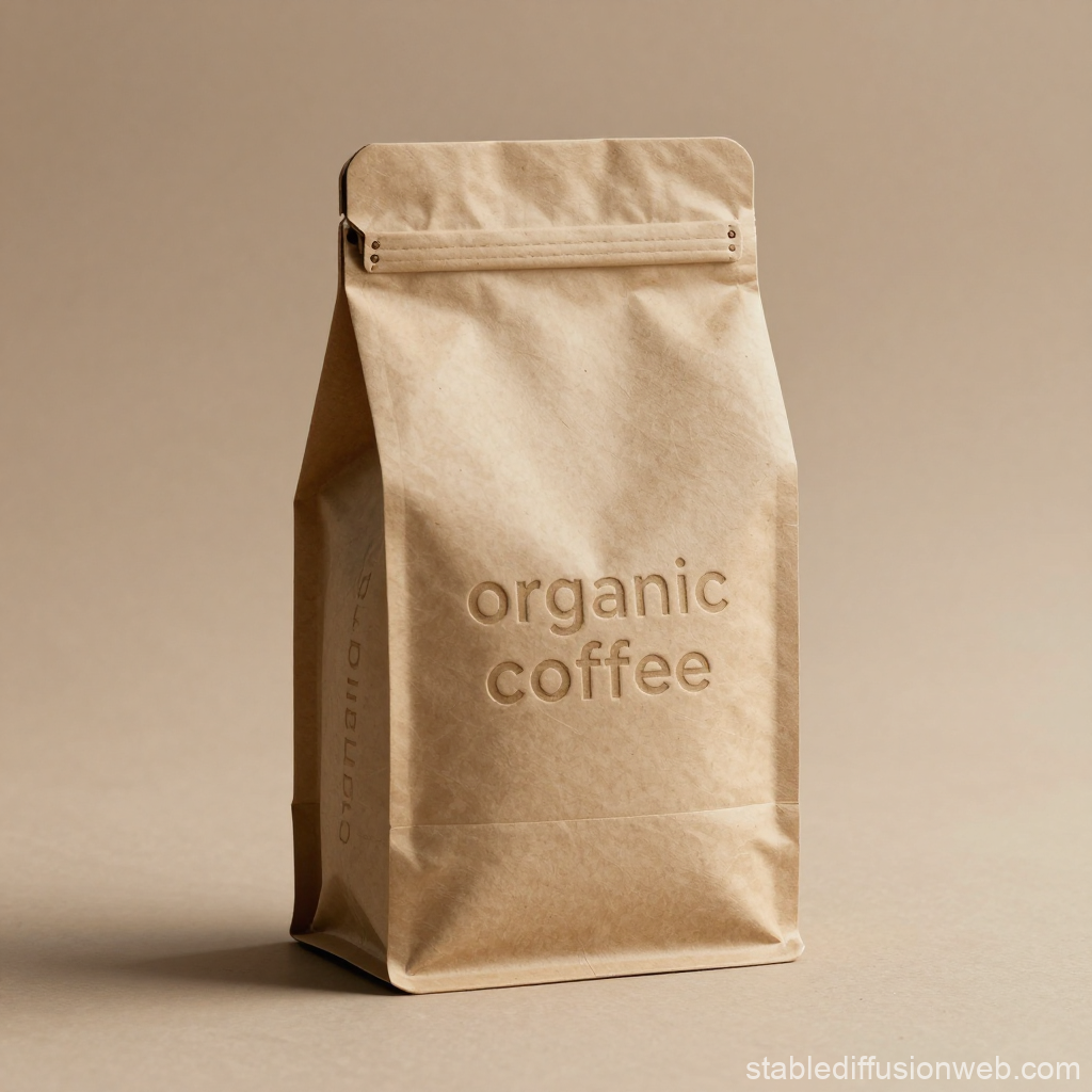 Minimalist Organic Coffee Packaging in Natural Brown Paper