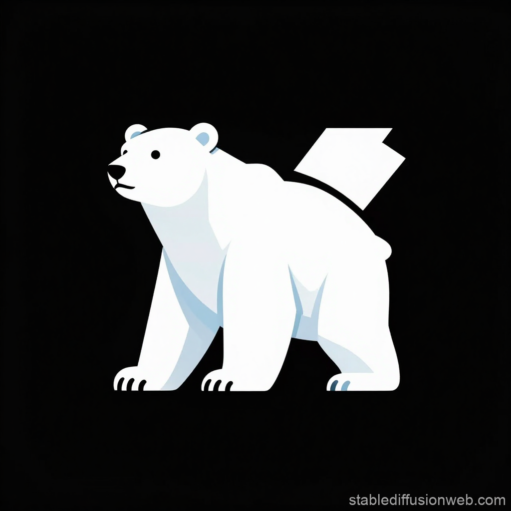 Minimalist Polar Bear Illustration
