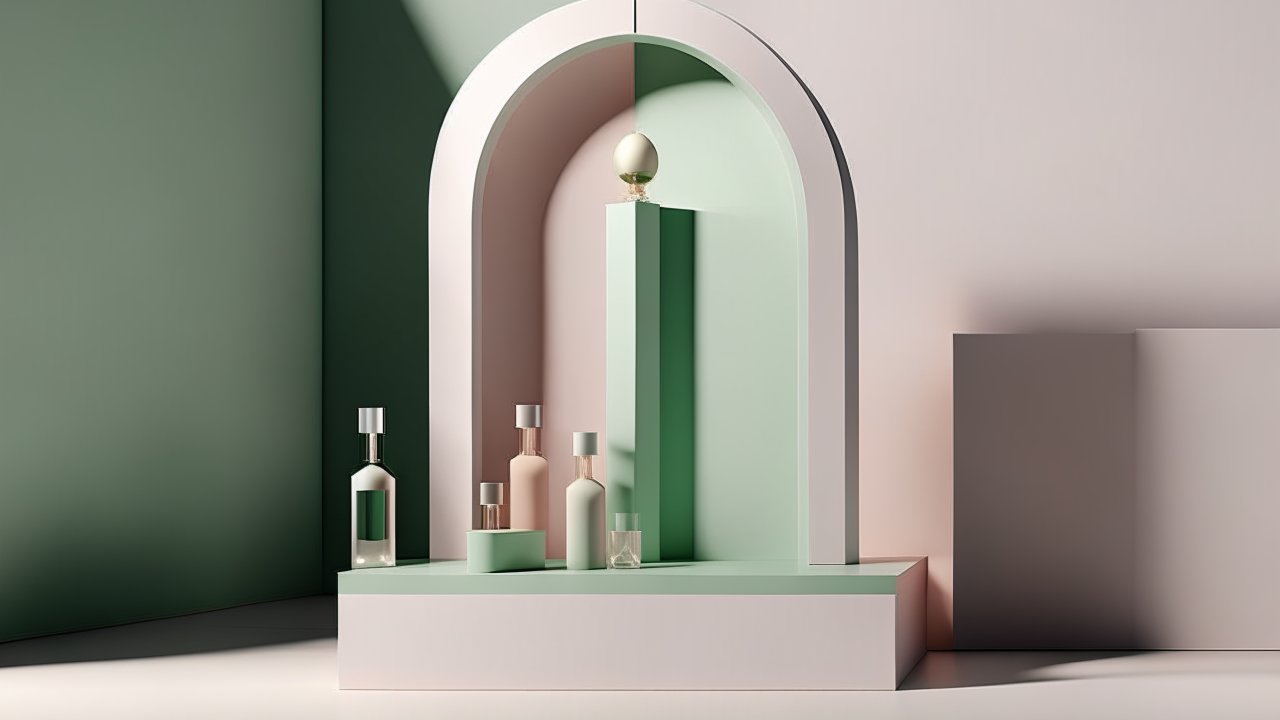 Minimalist Product Display with Soft Pastel Tones