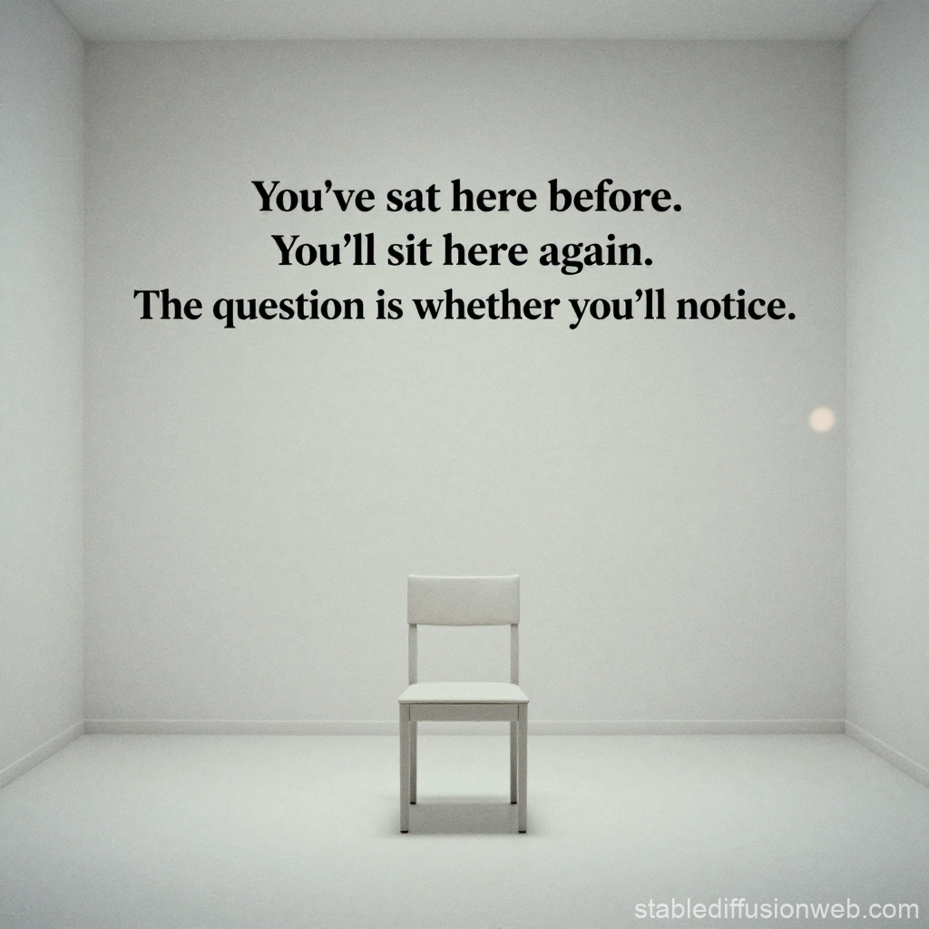 Minimalist Room with Reflective Quote and Chair