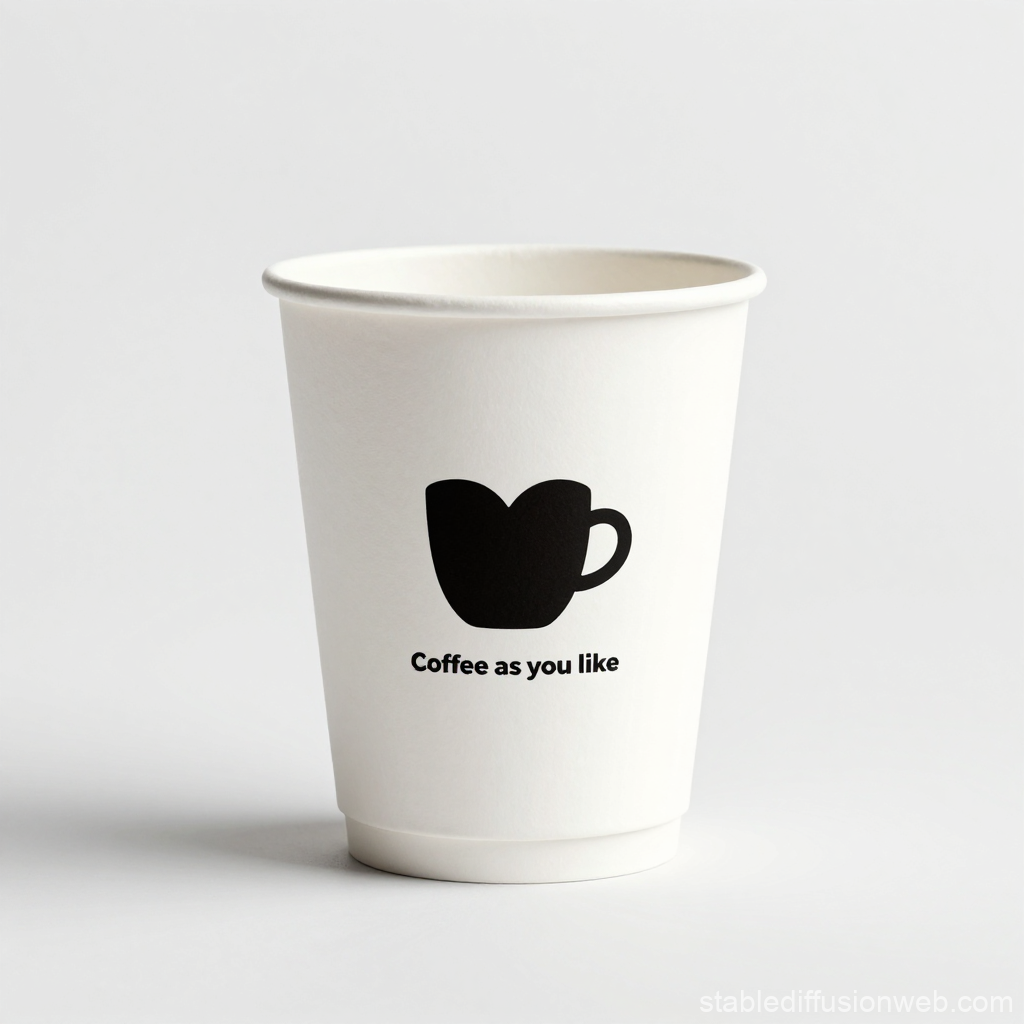 Minimalist Scandinavian Coffee Cup with Simple Black Logo