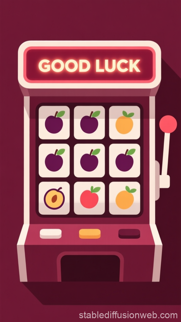 Minimalist Slot Machine with Good Luck Message