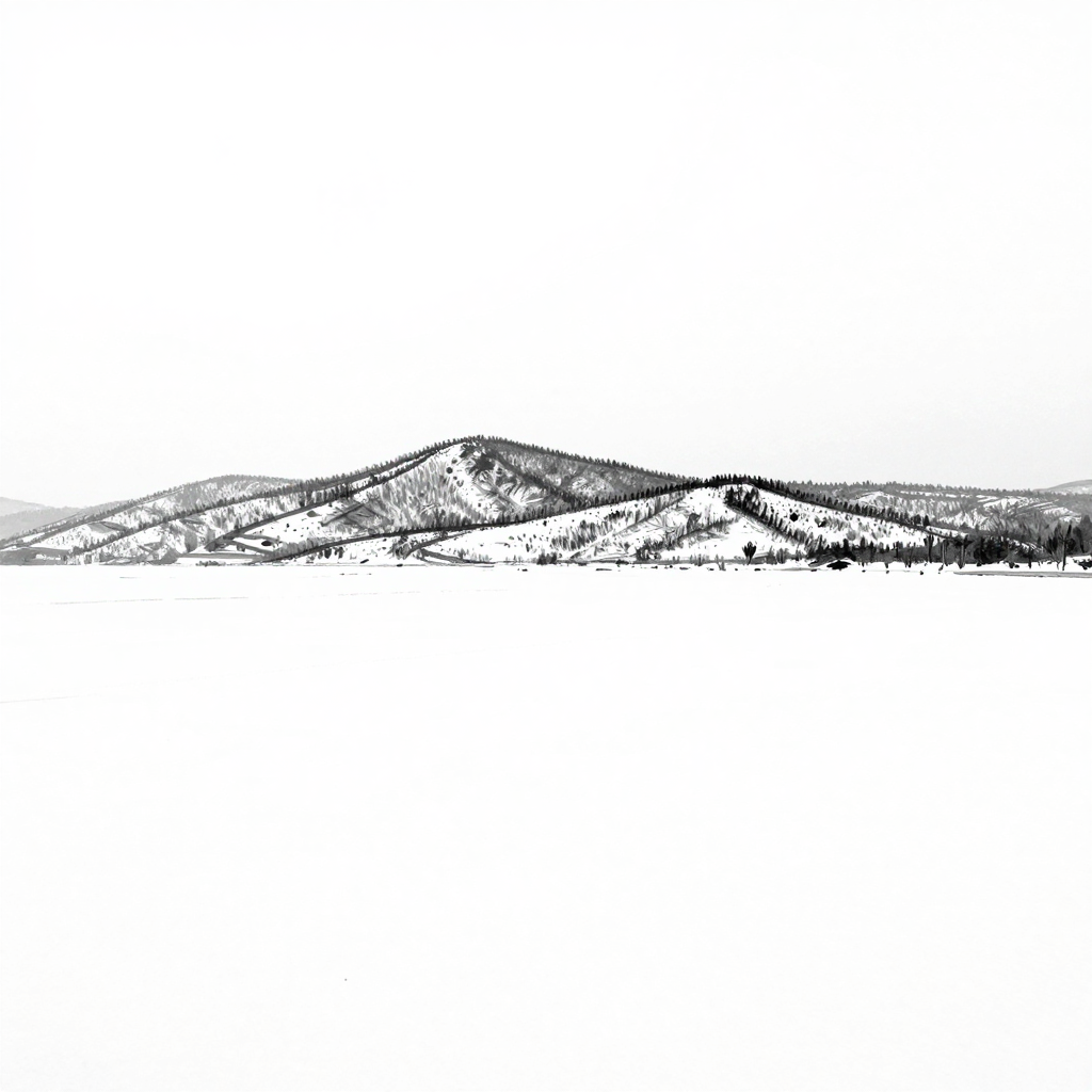 Minimalist Snowfield Landscape Sketch