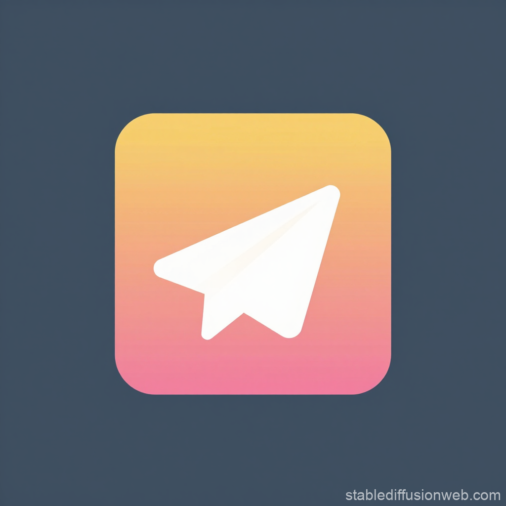 Minimalist Telegram Icon with Gradient Background