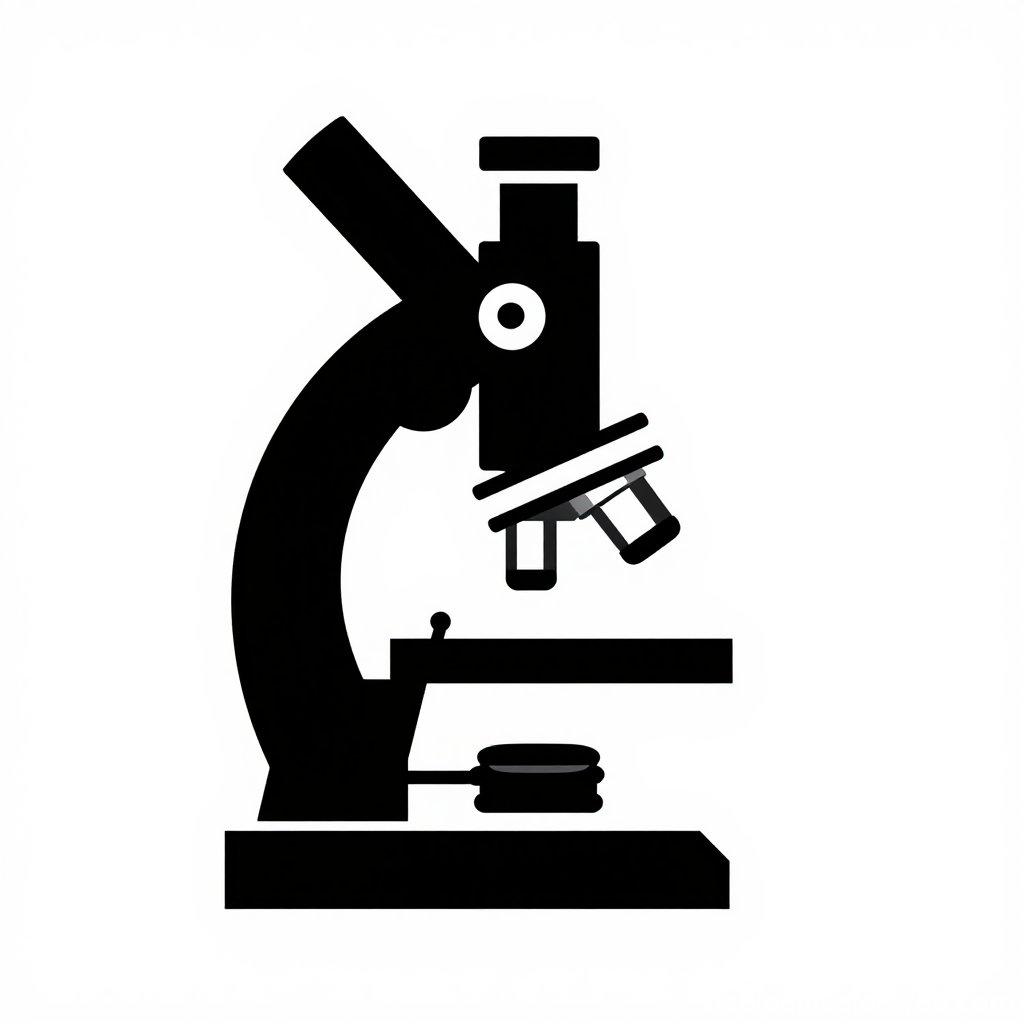 Minimalist Vector Illustration of a Microscope