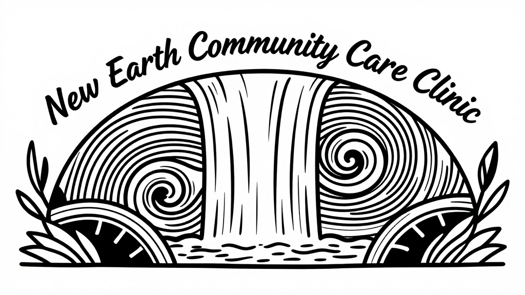 Minimalist Waterfall Mural for New Earth Community Care Clinic