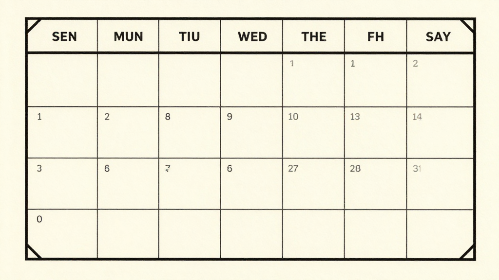 Minimalist Weekly Planner Layout with Abbreviated Days