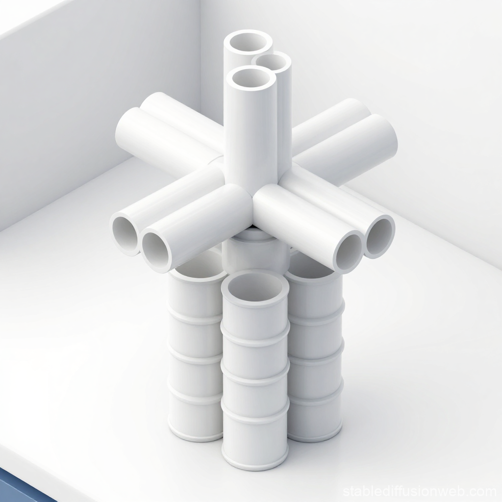 Minimalist White Cylindrical Tube Structure