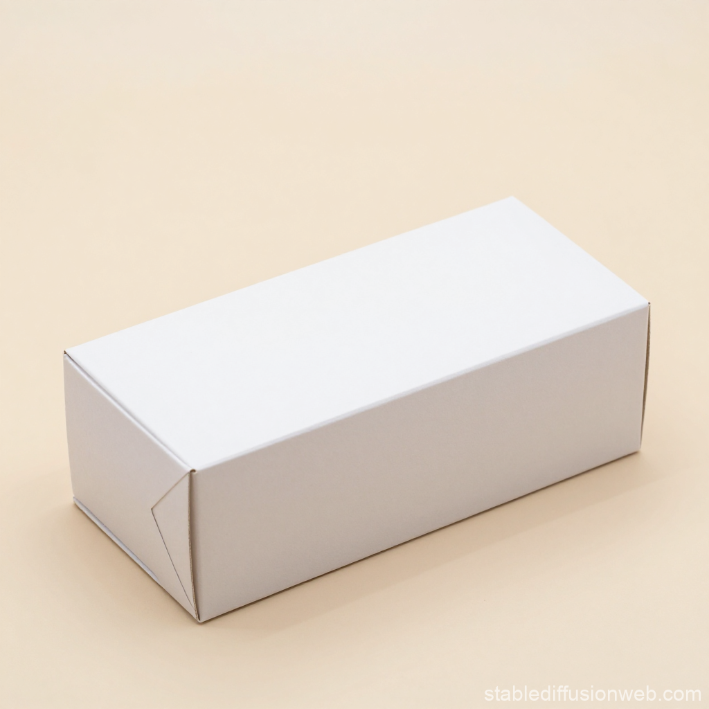 Minimalist White Rectangular Box on Neutral Background