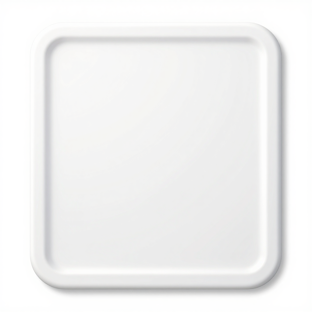 Minimalist White Square Cutting Board Illustration