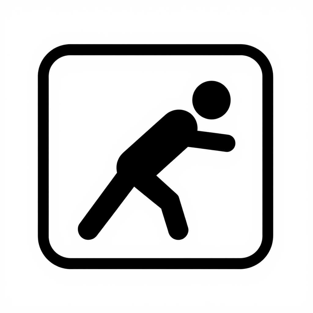 Minimalist Workout Icon in Black and White
