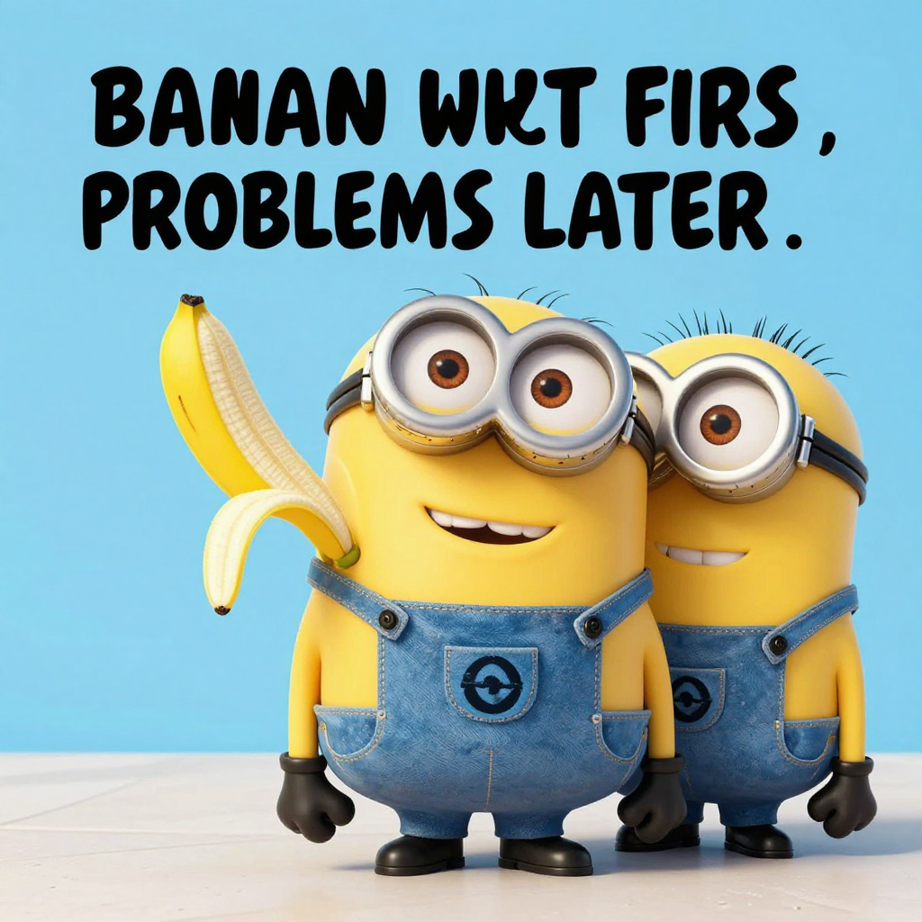 Minions with Banana and Funny Quote