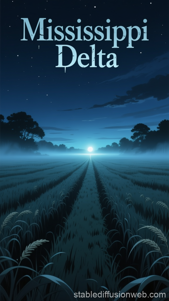 Misty Night in the Mississippi Delta Fields