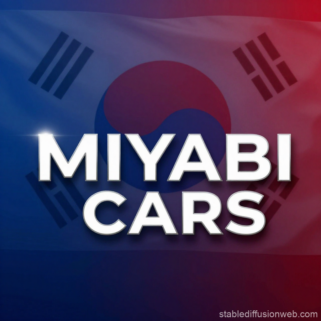 Miyabi Cars Logo with South Korean Flag Background