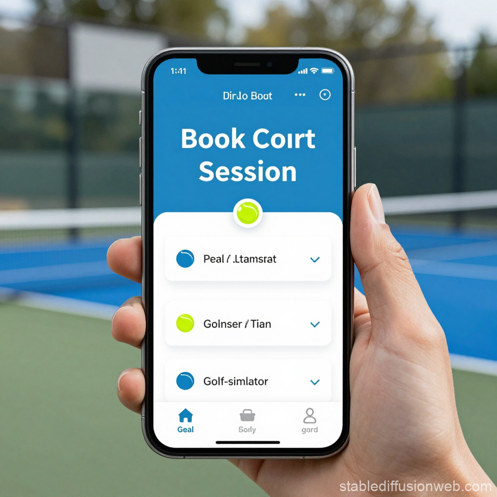 Mobile UI for Booking Court Sessions in Sports App