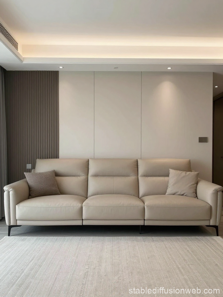 Modern Beige Sofa in Minimalist Living Room