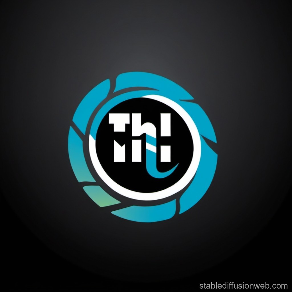Modern Circular Logo with Abstract Blue Elements
