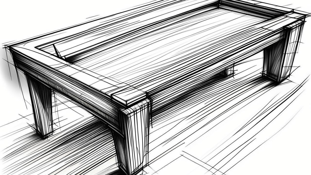 Modern Coffee Table Concept Sketch