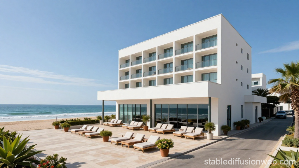 Modern Elegant Beachfront Hotel with Sun Loungers