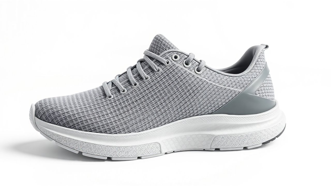 Modern Grey Athletic Training Shoe on White Background