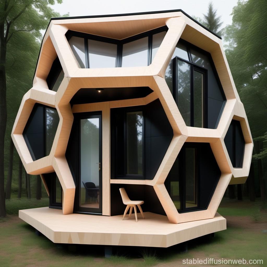 Modern Hexagonal Modular Cabin in Forest