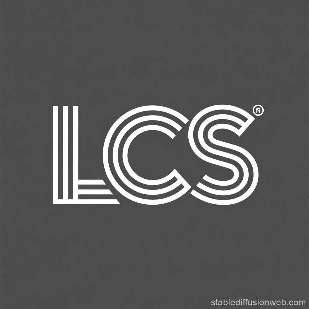 Modern LC S Logo Design with White Lines on Dark Background