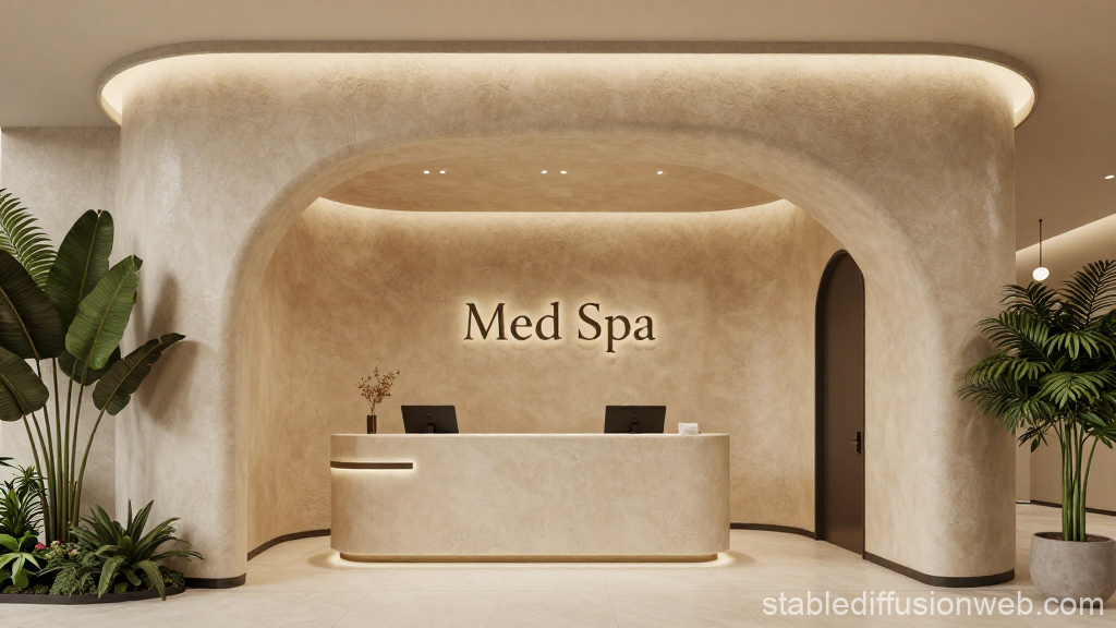 Modern Med Spa Reception with Elegant Curved Design